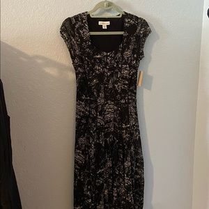 Coldwater Creek black & white a-line mesh dress 6